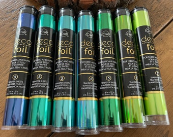 Blues Greens Deco Foil Specialty Transfer Sheets- Choose your color