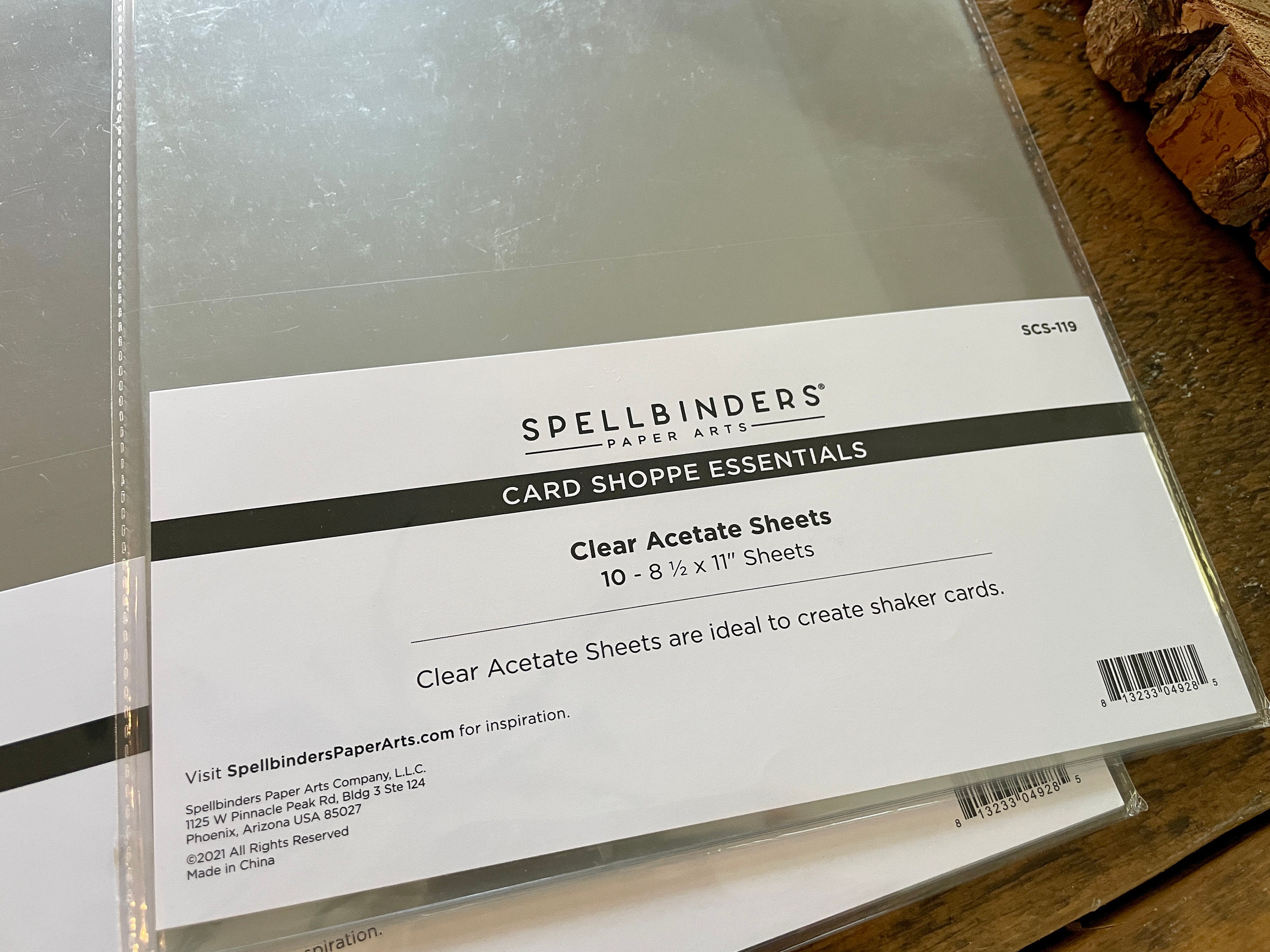 Spellbinders Card Shoppe Essentials Clear Acetate Sheets 8.5 X 11