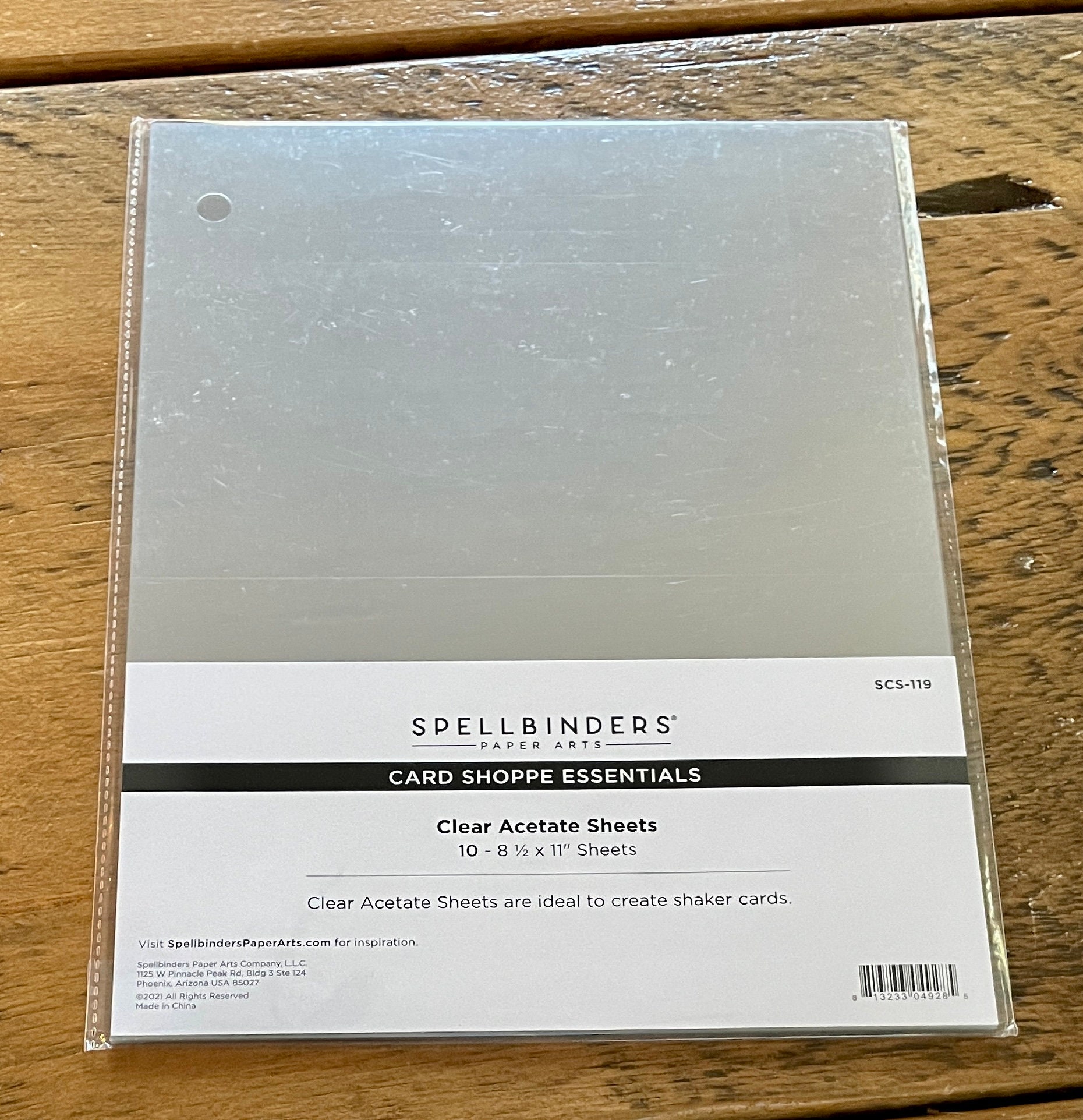 Spellbinders Card Shoppe Essentials Clear Acetate Sheets 8.5 X 11