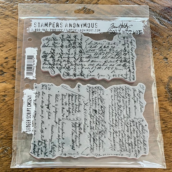 Ledger Script Tim Holtz Stamper’s Anonymous Cling Stamp Set