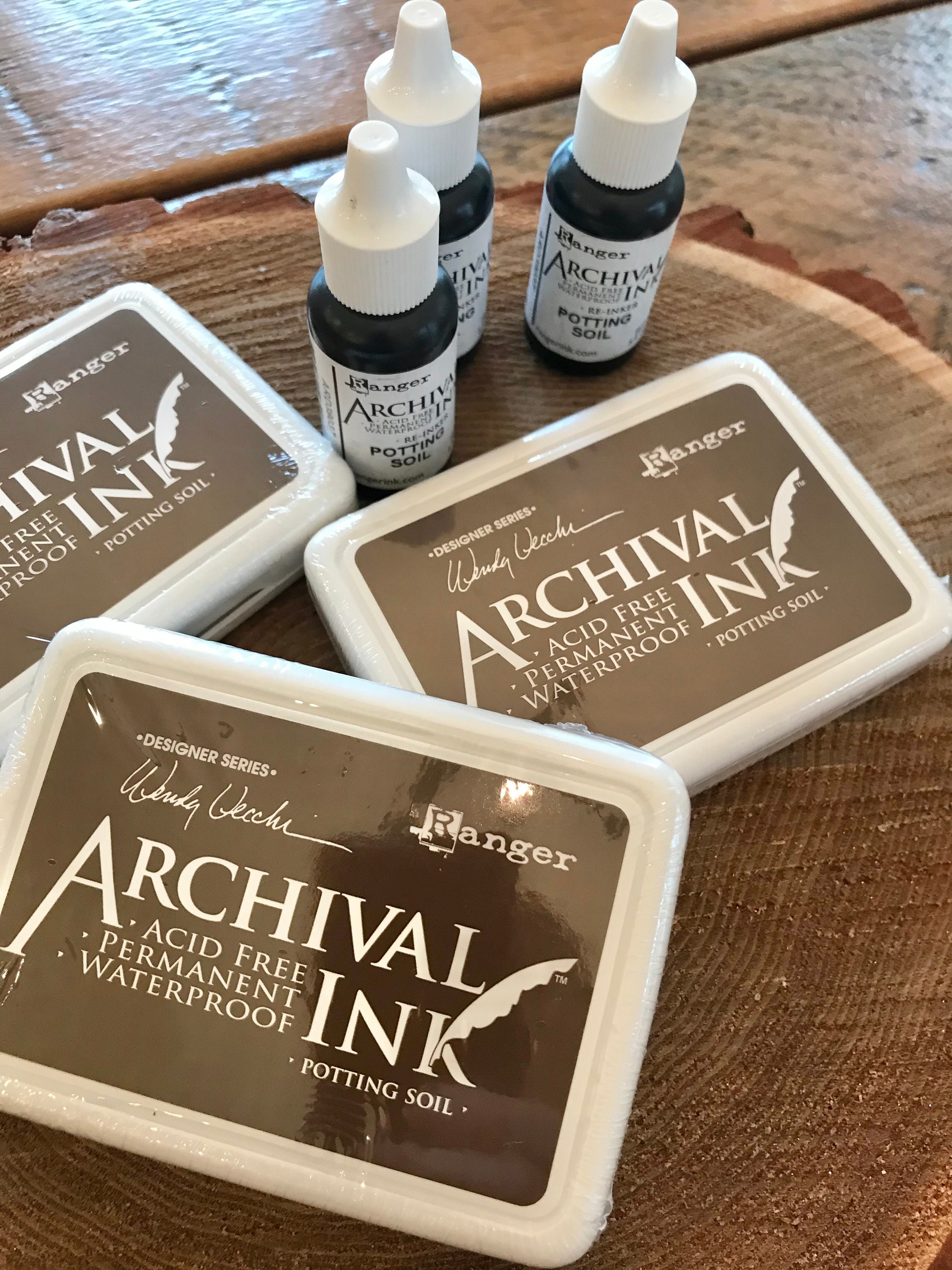 Potting Soil Archival Ink Pads and Ink Refills by Wendy Vecchi