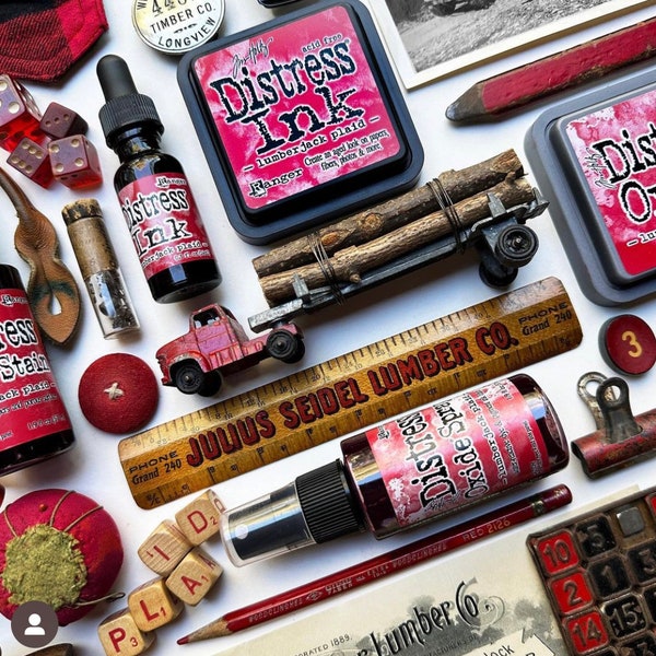 Lumberjack Plaid NEW Tim Holtz & Ranger Ink Distress Ink, Oxide, Sprays - Choose Your Product Option