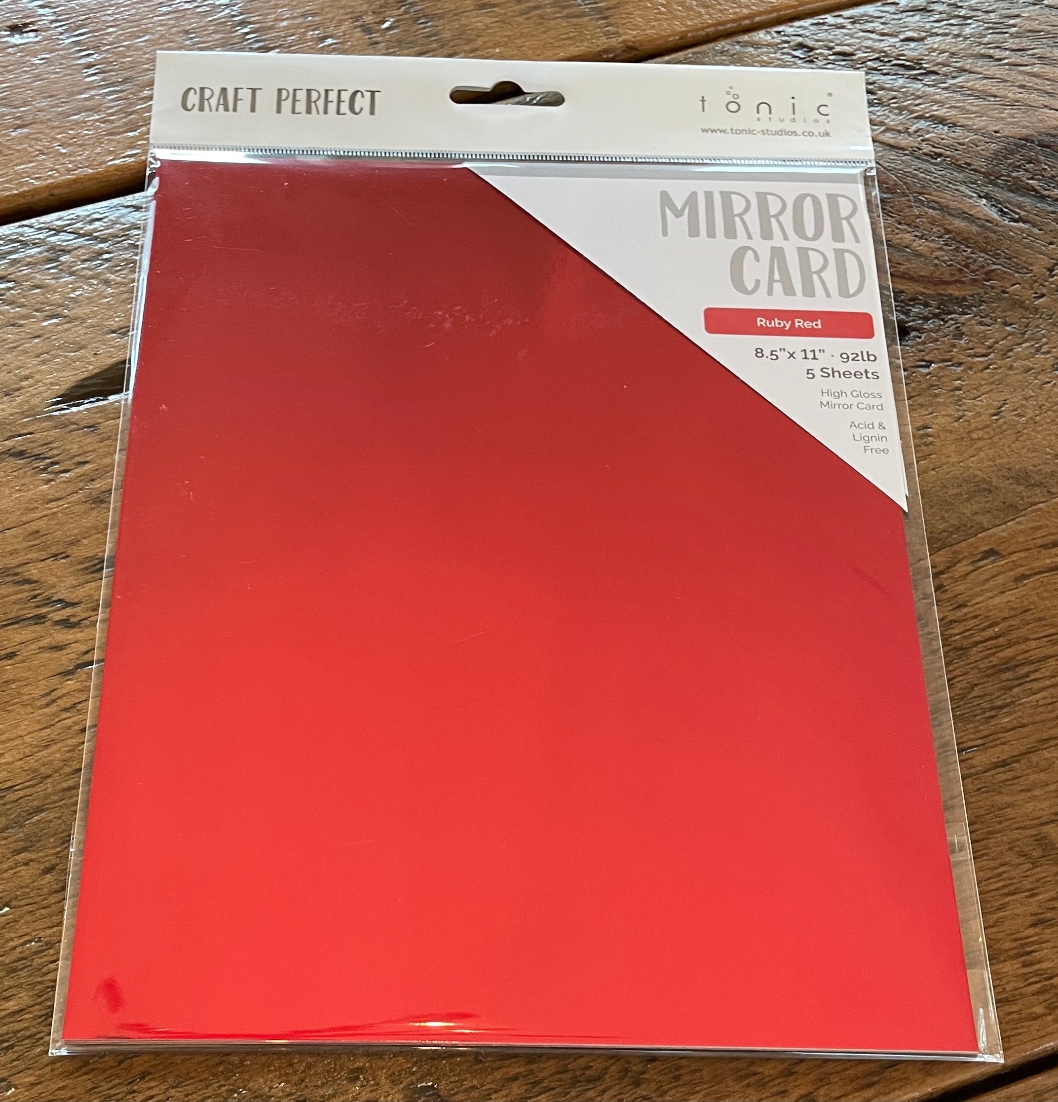 Craft Perfect Mirror Cardstock 92Lb 8.5X11 5/Pkg Burnished Rose