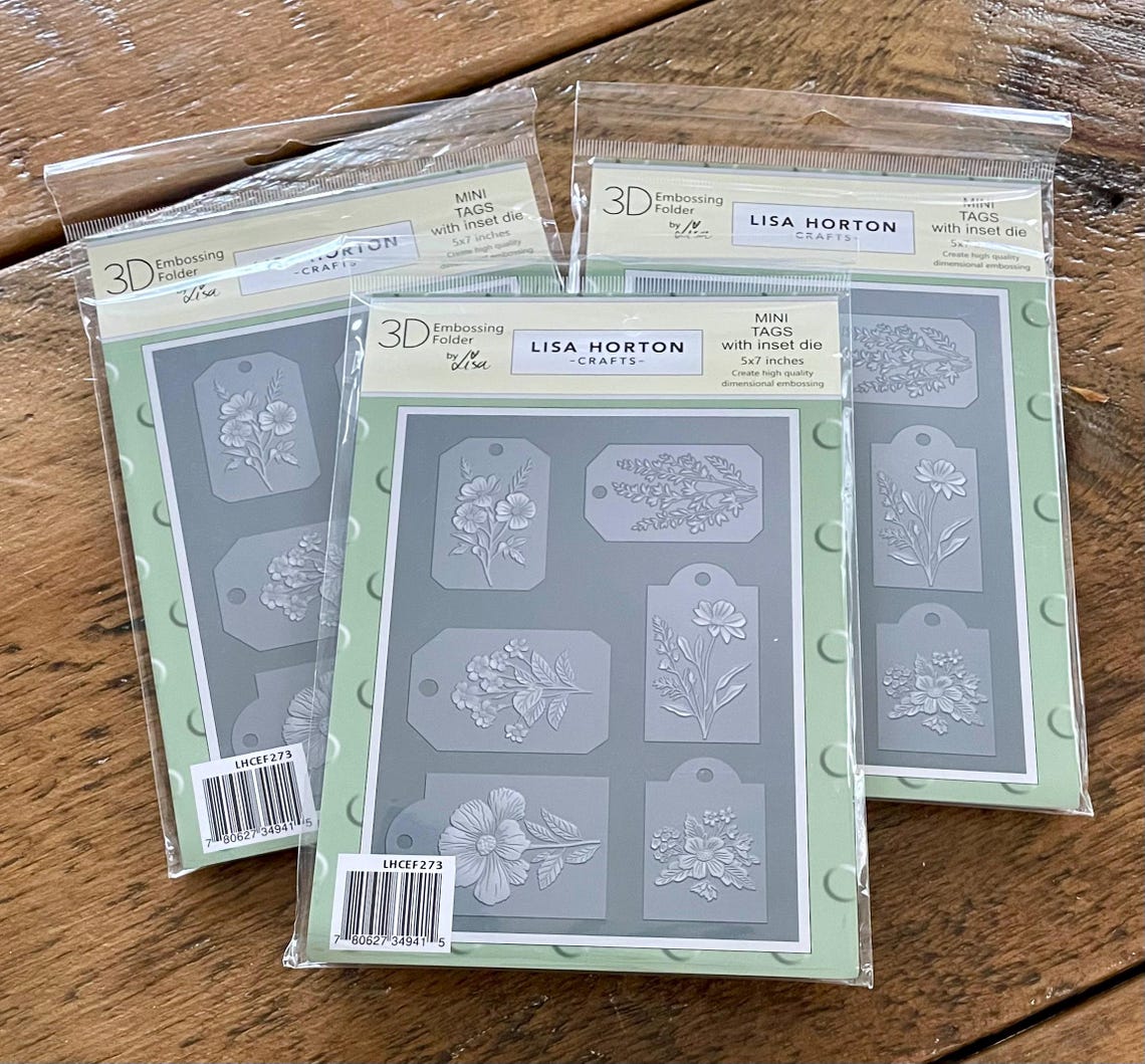 Mini Floral Tags Lisa Horton Crafts Embossing Folder and Die 5