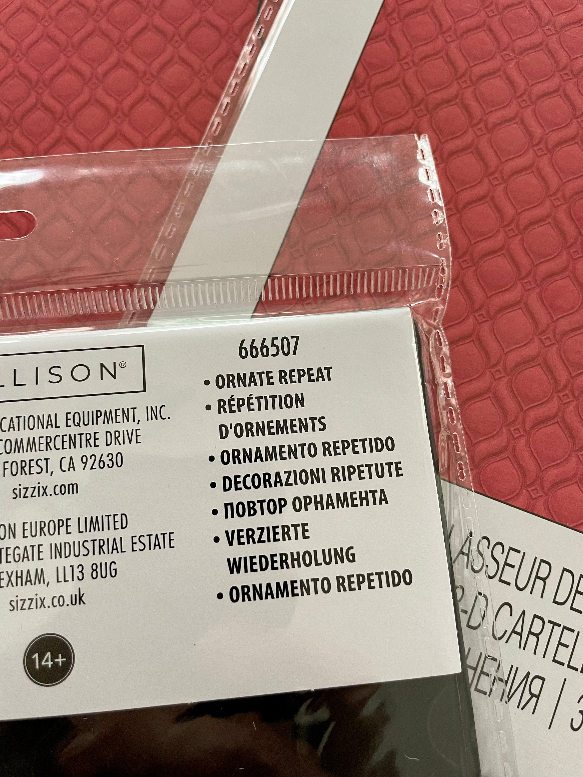 Ornate Repeat Sizzix Multi-level Textured Impressions A5 Embossing ...