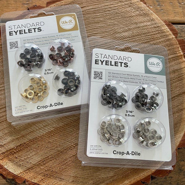 Standard Eyelets by We R Memory Keepers- Warm Metal - Cool Metal - Pick Your Color