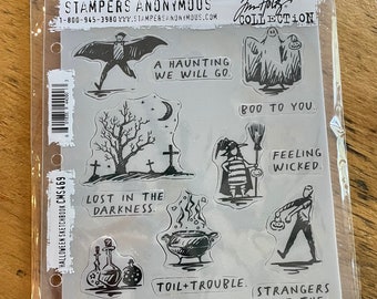 Halloween Sketchbook CMS469 Tim Holtz & Stamper’s Anonymous Cling Mount Stamp Set Halloween 2023 Release