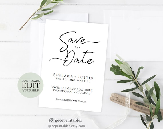 save the date template printable save the dates diy save the
