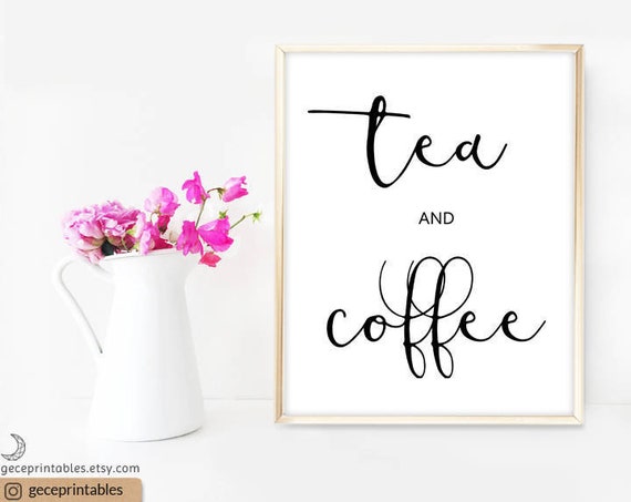 Coffee and Tea Sign Printable Wedding Coffee Bar Sign Coffee | Etsy