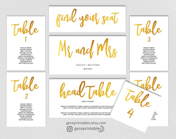 seating chart template gold wedding seating plan wedding table
