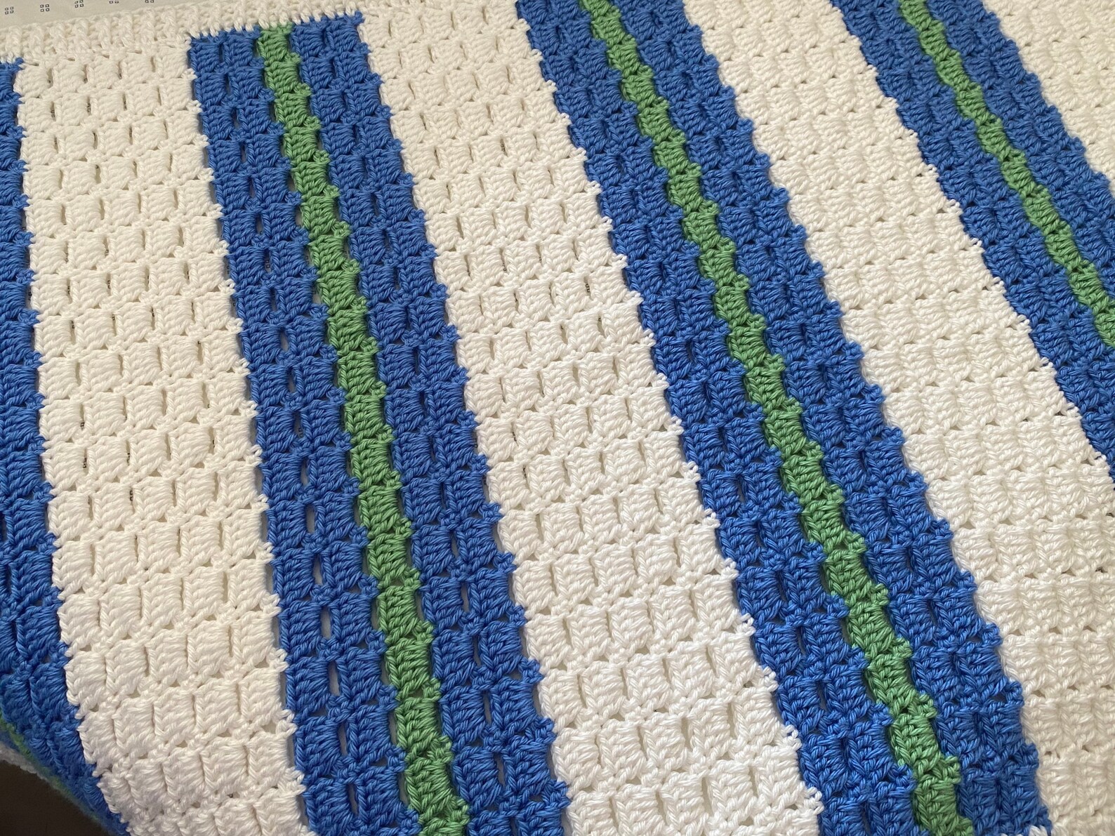 Crochet Baby Blanket Boxed Block Stitch | Etsy