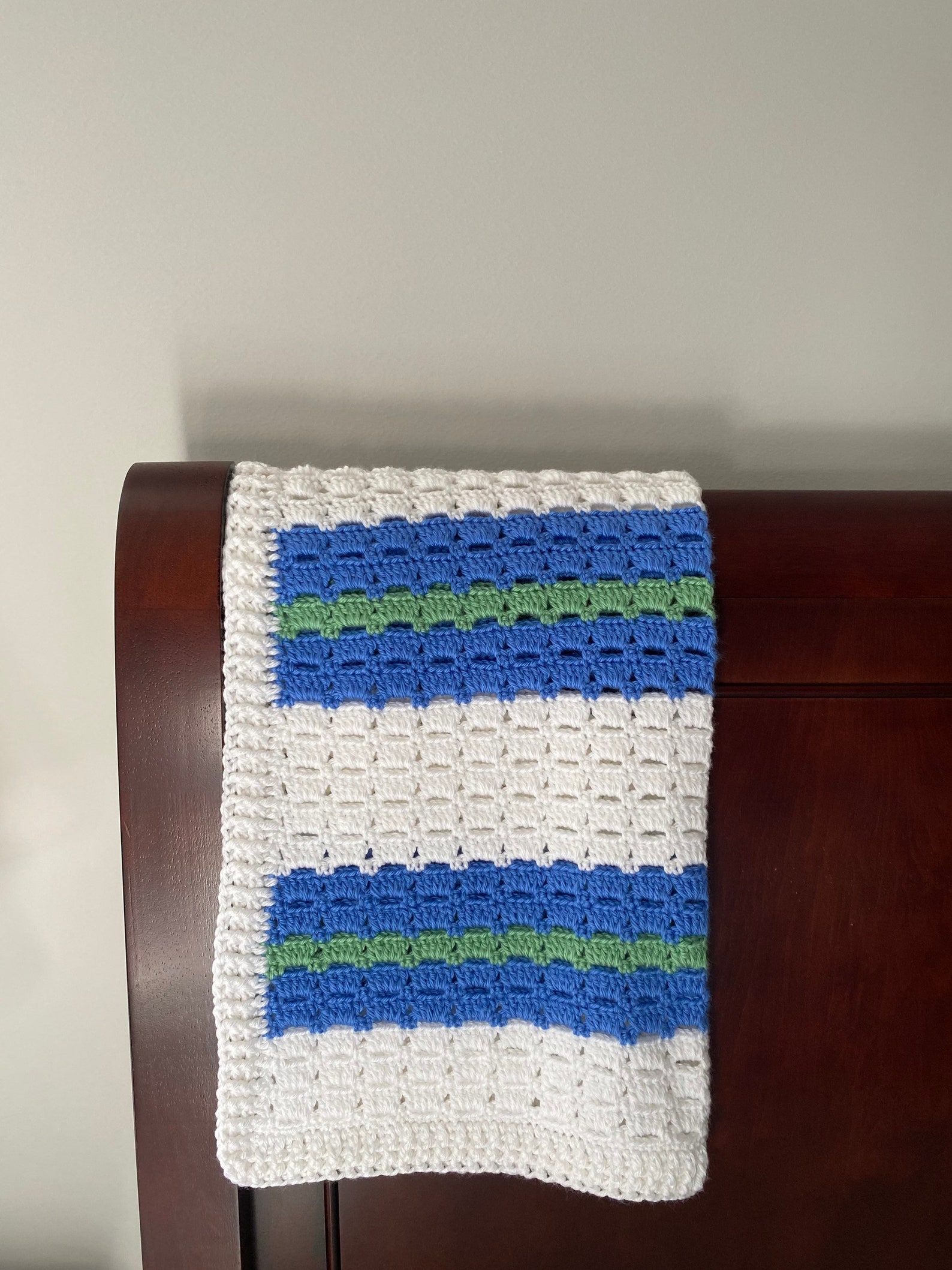 Crochet Baby Blanket Boxed Block Stitch | Etsy