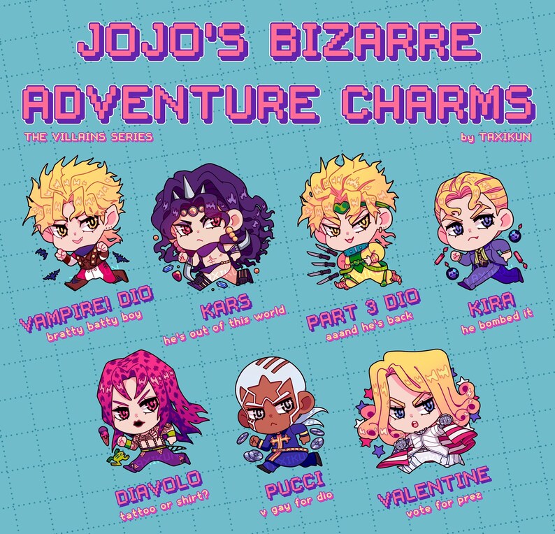 Jojo S Bizarre Adventure Charms Keychains Batch 3 All Villains Jojo S Bizarre Adventure Charms Keychains Batch 3 All Villains