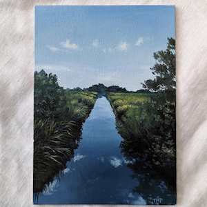 Charleston Lowcountry Oil Painting, Marsh Oil Painting, Small Original Painting, Original Artwork, Landscape Oil Painting