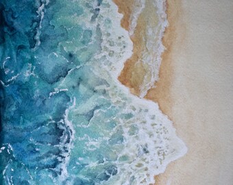 ocean watercolor etsy