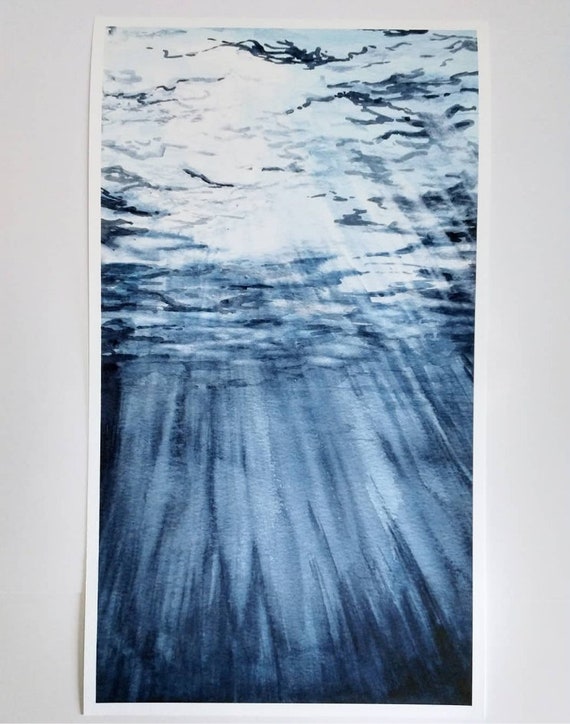 Ocean Beams Watercolor Ocean Watercolor Ocean Art Beach | Etsy