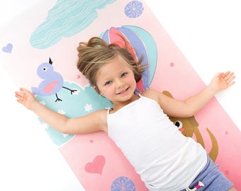 DUCK DUCK DOG Yoga Play Mats for Kids ~ Strawberry Float (Eco-Soft)