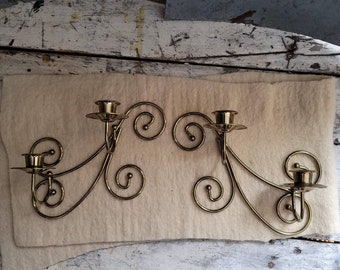 Vintage Brass Wall Sconces: Bohemian Candle Holders