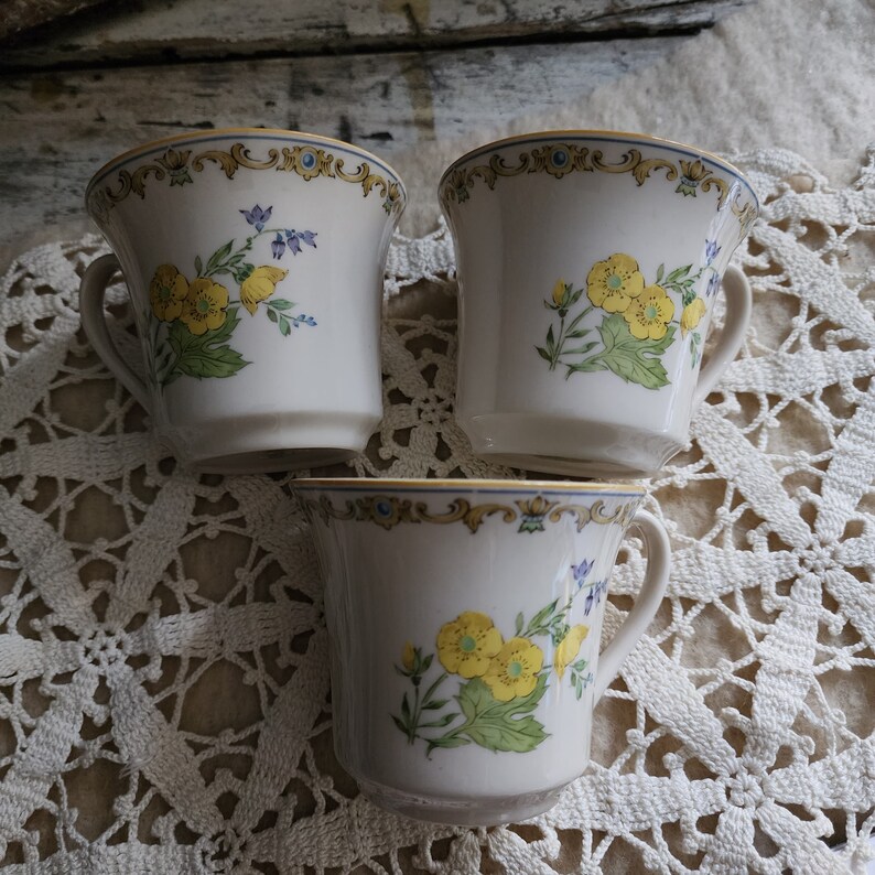 Vintage Gorham Royal Buttercups Tea Cups