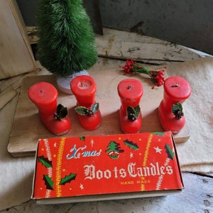 Vintage  Santa / Vintage Christmas Figurines / Vintage Christmas Decor / Vintage Christmas / Santa Boots / Vintage Candles / Santa