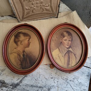 Vintage Prints / Charlotte / Peter / Vintage Frames / Children&#39;s Room / Vintage Art / Vintage Home / Free Shipping / Cottage Style / Cozy
