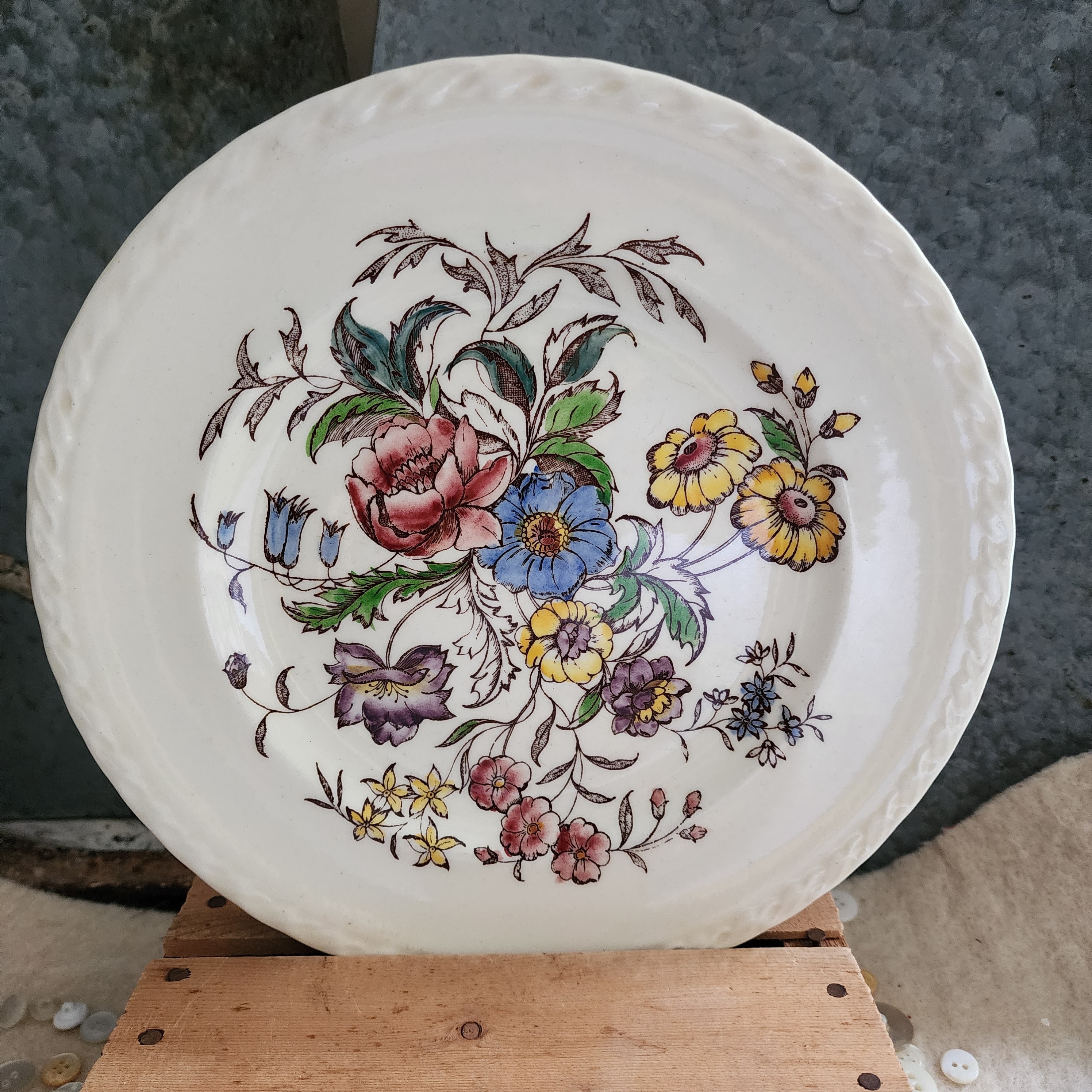 H&Rダニエル　メイフラワー　サービスプレート English 19c