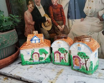 Vintage  Hinode /  Cottage / Salt Pepper Shakers  /  Old English / Cottage / Bohemian / Farmhouse