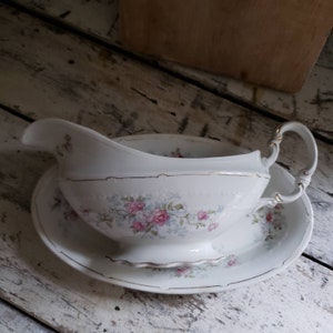 Grindley England China /  Vintage Gravy Boat / Transferware / Vintage Serving / Holiday / Vintage Farmhouse / Vintage Dishes / Handpainted