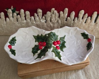Vintage Lefton Christmas / 1970 / Vintage Christmas Dish / Vintage Christmas / Holly / Lefton / Christmas / Vintage Lefton / Lefton /
