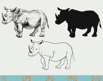 Download Rhino svg | Etsy