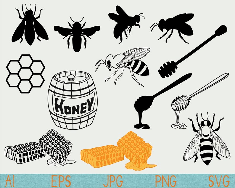 Download bee svg honey svg bundle silhouettepngcut ...