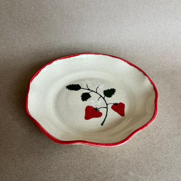 Strawberry Flowers Appetizer/Side Plate