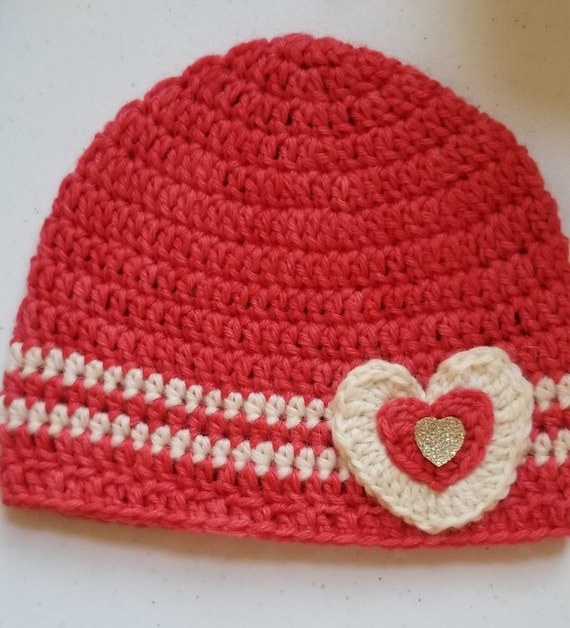 Vintage Heart Infant Beanie Infant Wool Beanie Baby Girl Easter Hat Red Knit Hat Baby Heart Beanie