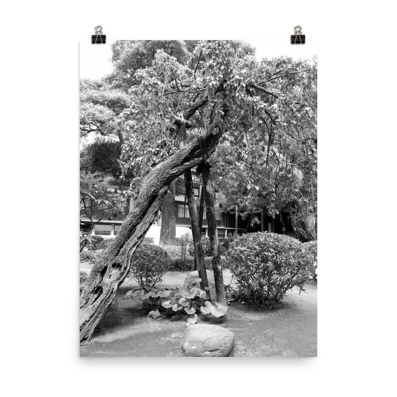 Japanese Garden Wall Art Asian Decor Monochrome Poster Etsy