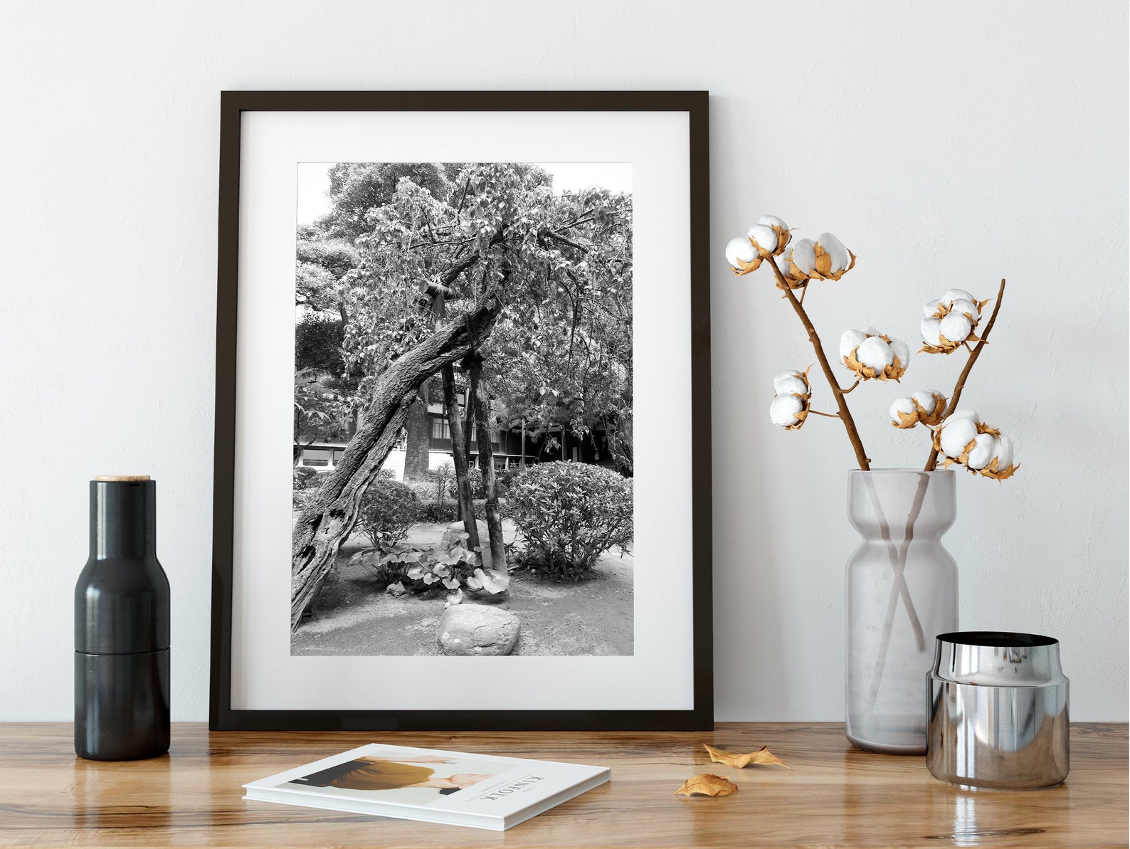 Japanese Garden Wall Art Asian Decor Monochrome Poster Etsy