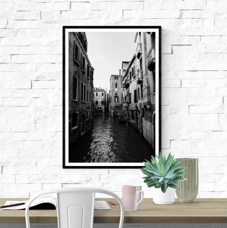 Venice Italy framed black and white photo fine art Etsy