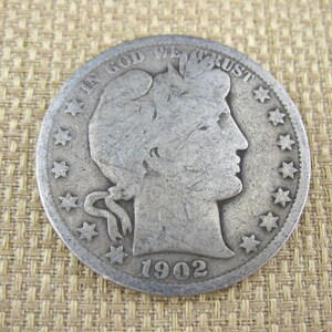 1902 Barber Liberty Head Half Dollar US Silver Coin