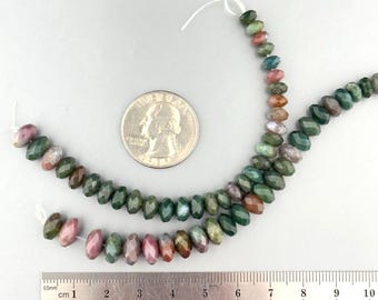 Faceted Ocean Jasper Rondelle Beads: Graduated Strand, Jewelry Making