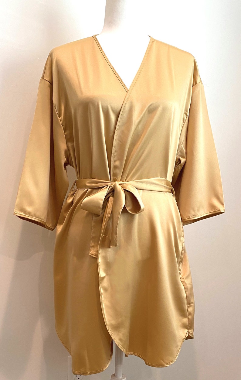 NEW Navy Petal Hem Silky Satin Bridal Party Robes in 12 Colors Bride