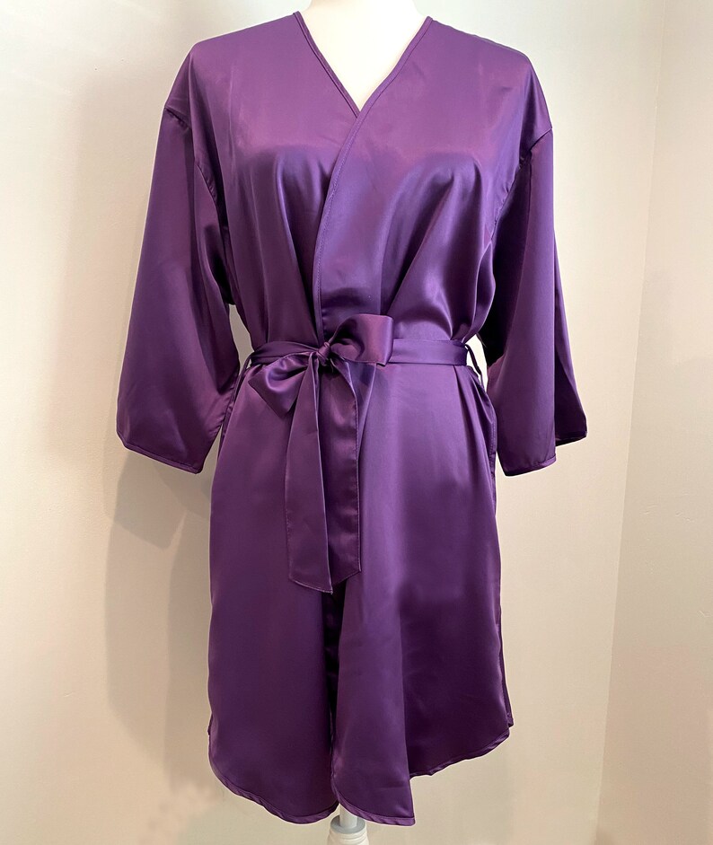 NEW Navy Petal Hem Silky Satin Bridal Party Robes in 12 Colors Bride