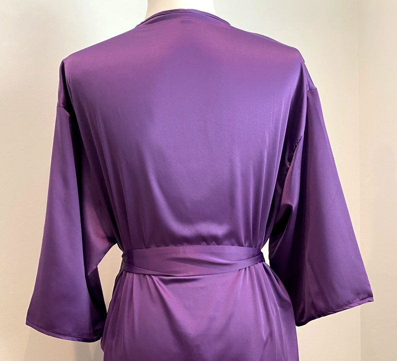 NEW Eggplant Petal Hem Silky Satin Bridal Party Robes 12 Colors Bride