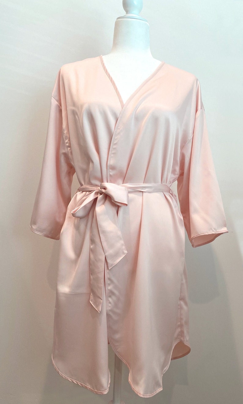 NEW Eggplant Petal Hem Silky Satin Bridal Party Robes 12 Colors Bride