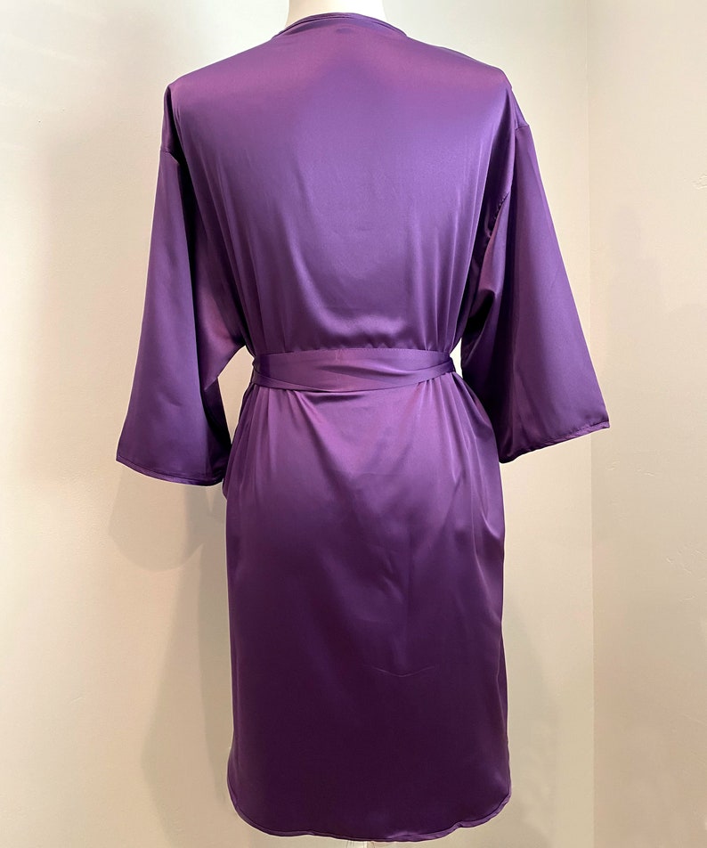 NEW Eggplant Petal Hem Silky Satin Bridal Party Robes 12 Colors Bride