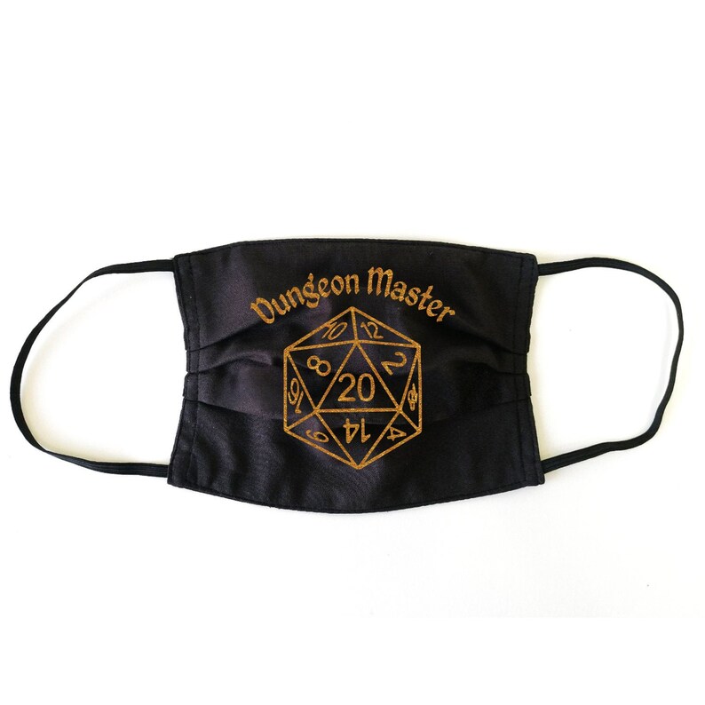 Dungeon Master Face Mask With Filter Pocket. Twenty Sided Dice - Etsy