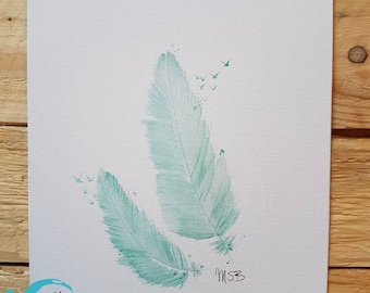 Feathers and turquoise birds