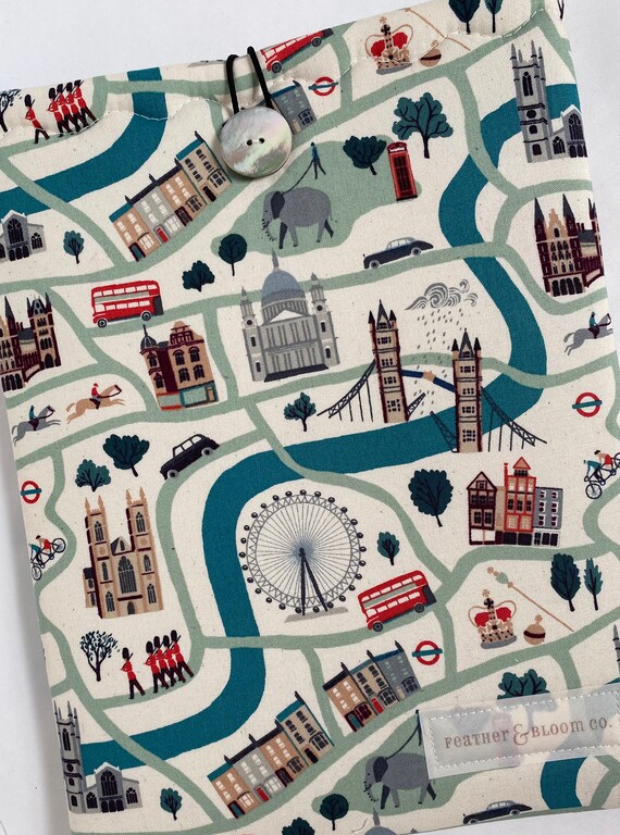 Cotton and Steel London Town Fabric Book Sleeve/book Etsy