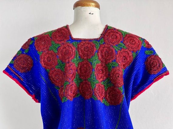 Vintage huipil, Mexican embroidered blouse, Vinta… - image 4