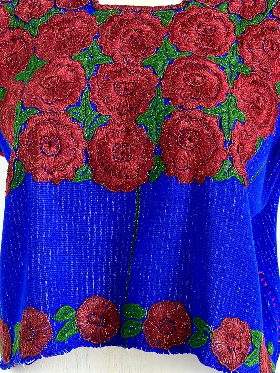 Vintage huipil, Mexican embroidered blouse, Vinta… - image 2