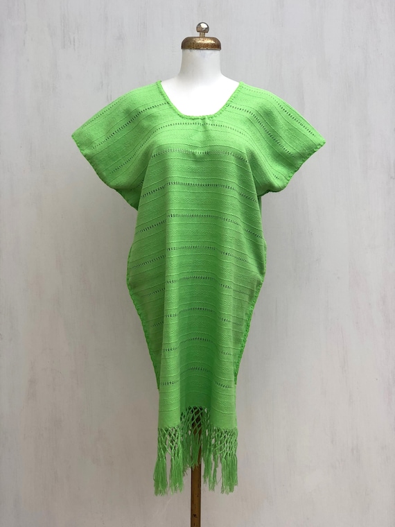 Mexican dress, mexican green dress, Mexican embroi