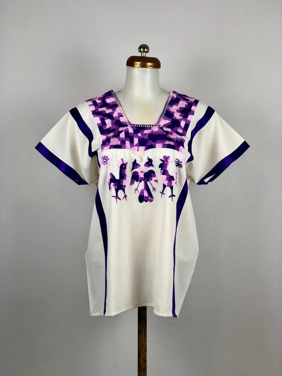 Mexican embroidered blouse, mexican hand embroider